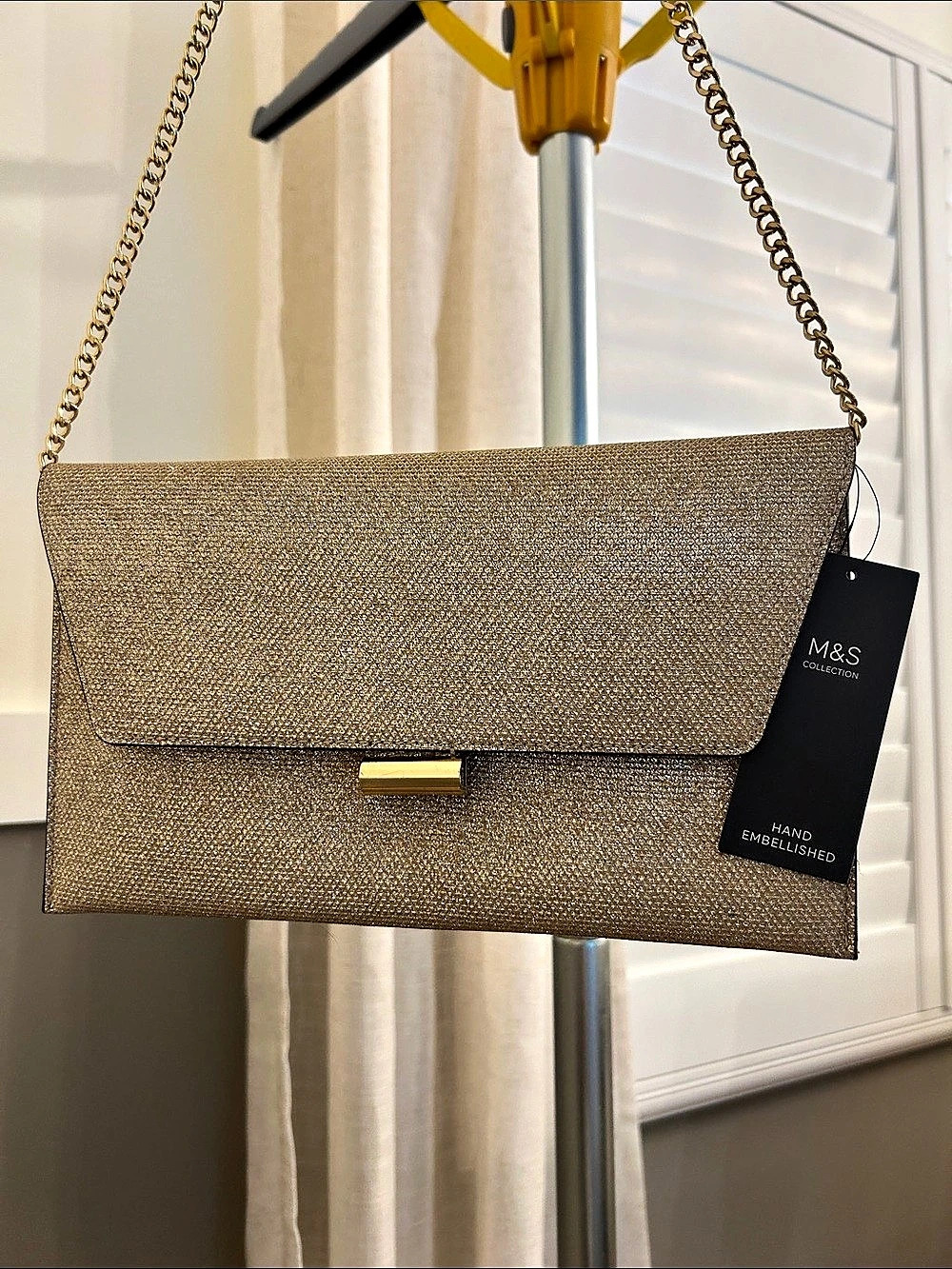 M&S Clutch Crossbody in Gold NWT